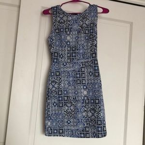 F21 Blue/White Patterned Mini Dress